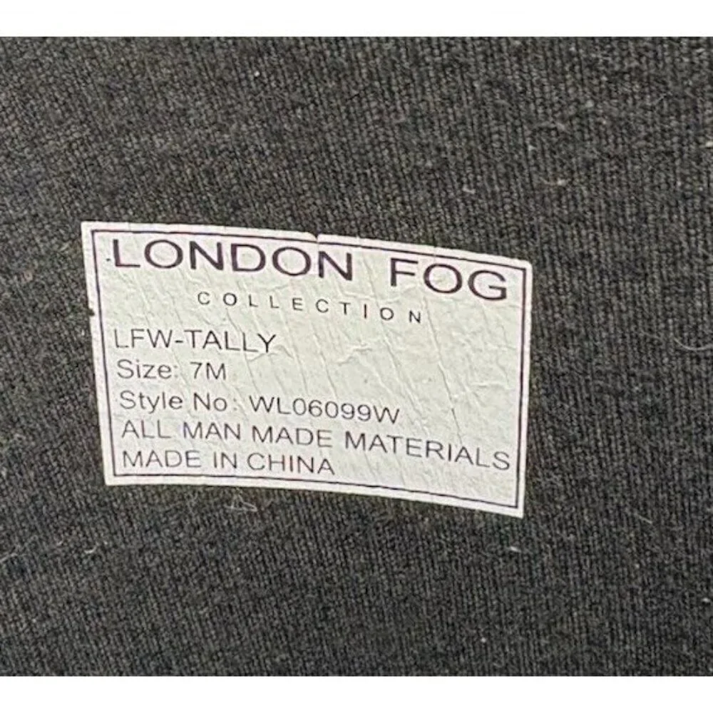 London Fog Women Mid Calf Rain Boots Tally Size US 7M Black Rubber